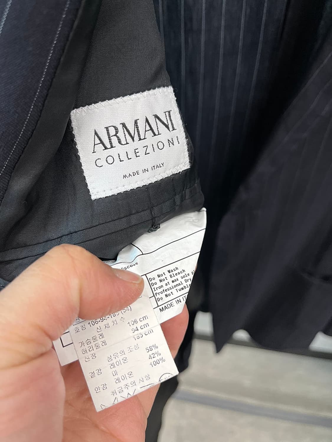 110) 알마니꼴레지오니 스트라이프 린넨자켓  상품이미지8