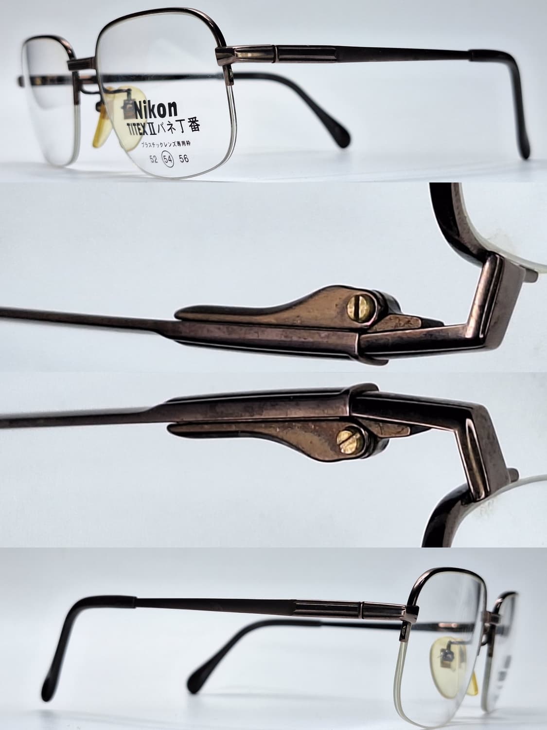 일본 빈티지 데드스톡/니콘 FB8327TS 54mm 반무테 티타늄 안경테 상품이미지3