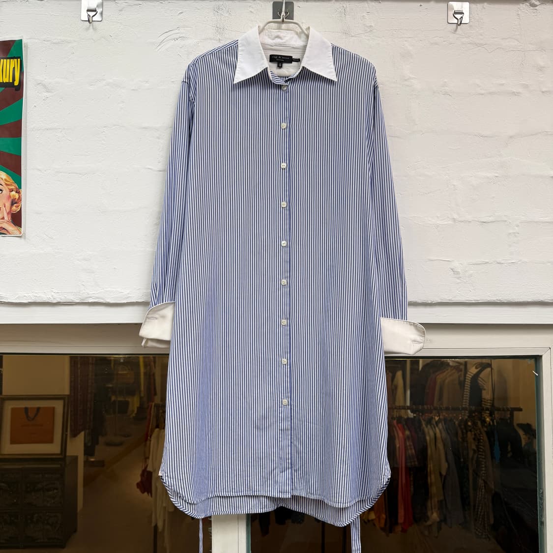 Rag&bone 래그앤본 커프스 스트라이프 셔츠 원피스 XS 상품이미지1