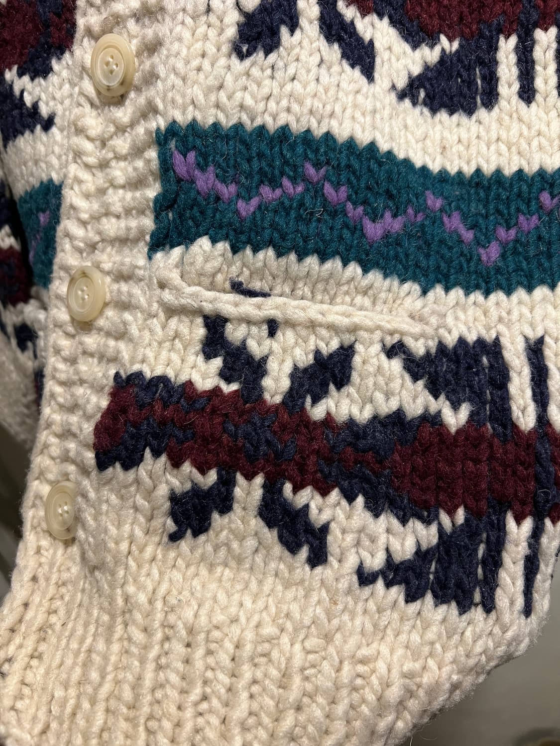 [L]90's 빈티지 핸드메이드 패턴 스트라이프 에콰도르 스웨터 상품이미지3