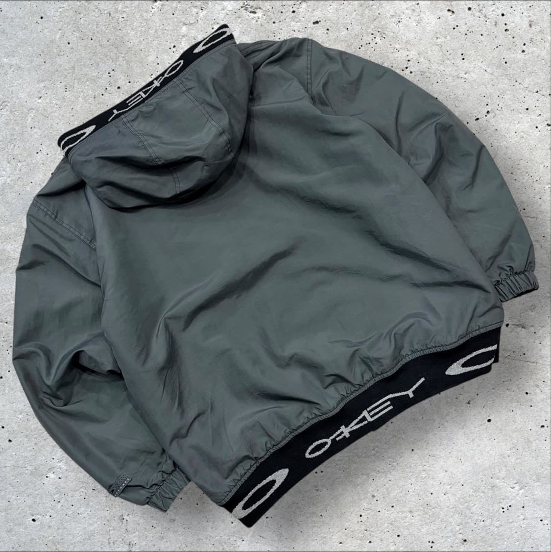 [XL] 90-00s 오클리 소프트웨어 레드탭 후드집업 그레이 B456 상품이미지2