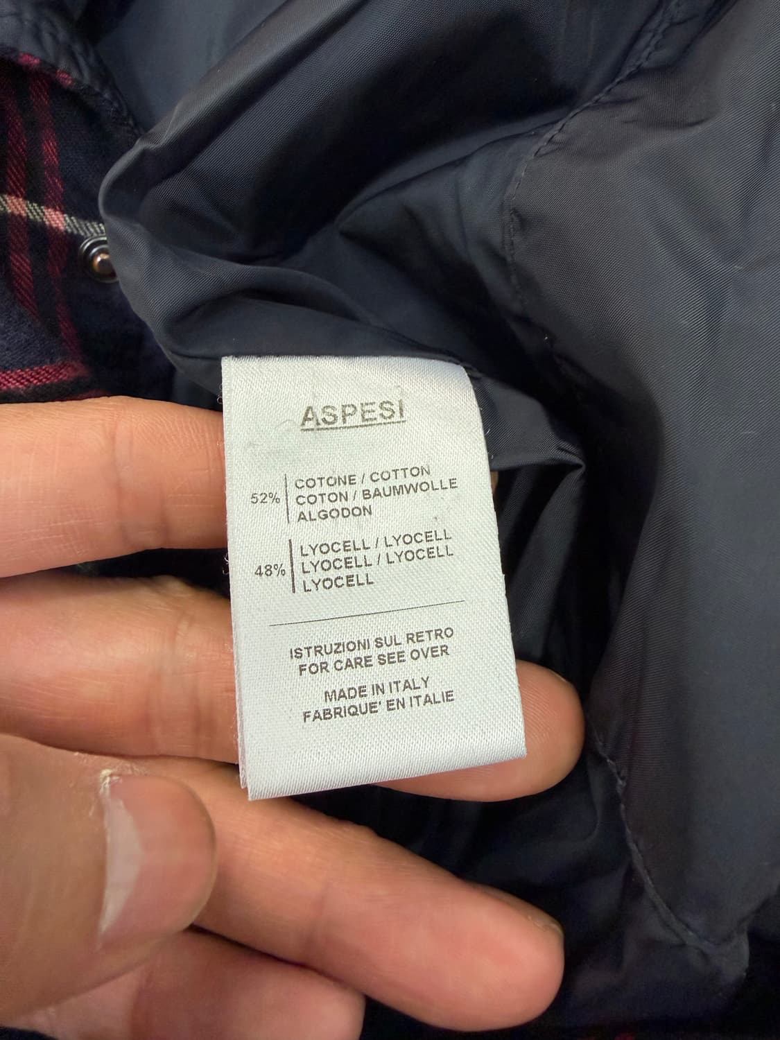 정품) ASPESI 아스페시 남성 체크 퀼팅 셔츠형 자켓 XL  상품이미지8