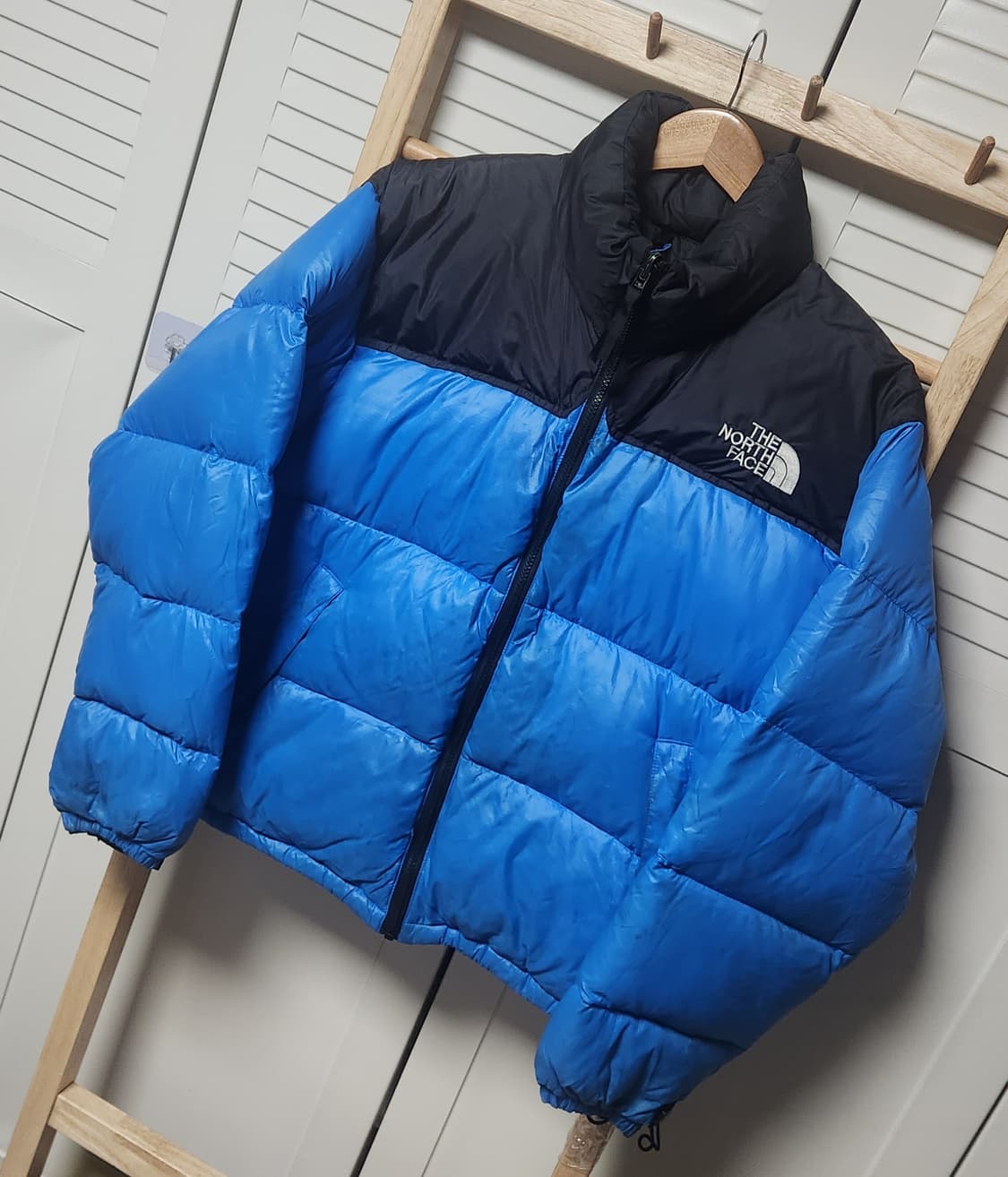 노스페이스 눕시 딥블루 오버핏 숏 패딩 자켓 해외판 상품이미지2