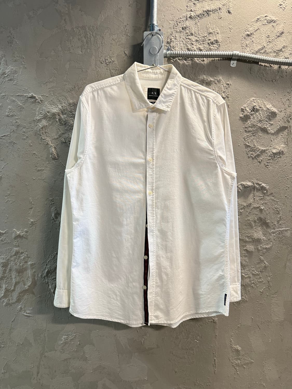 M 알마니익스체인지 ARMANI 슬림핏 코튼 셔츠 화이트 상품이미지1