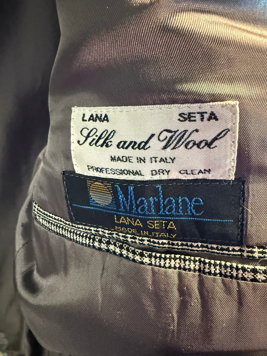 루이지 카르디니 실크 울 글렌체크 블레이저 블랙 50 상품이미지6