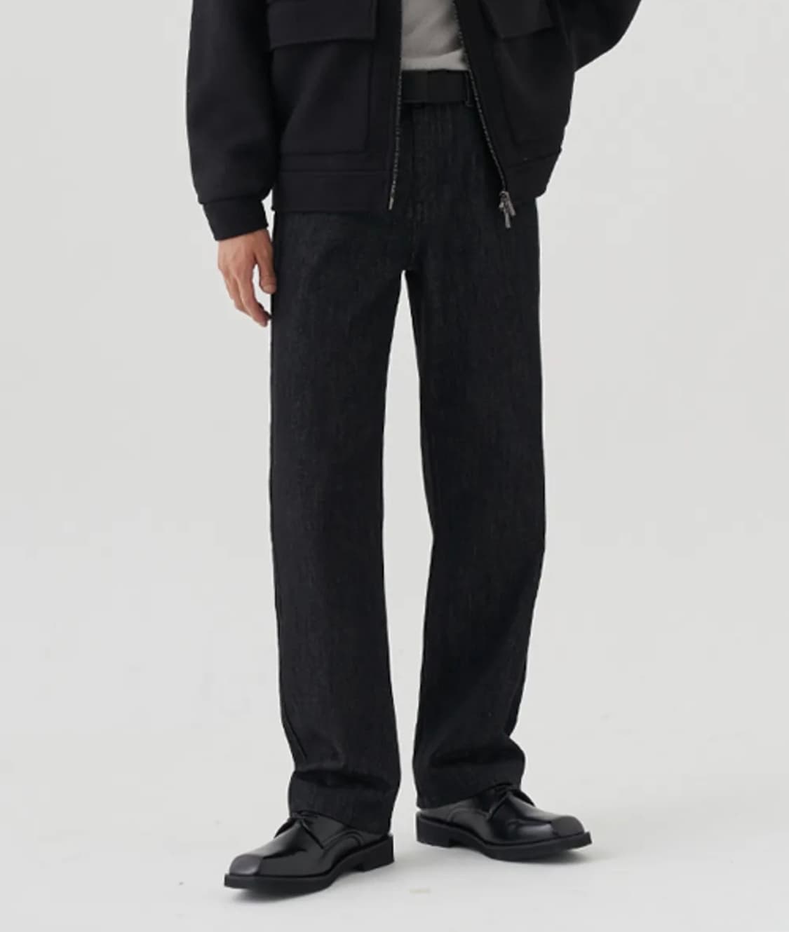 토피 와이드 데님팬츠 블랙 상품이미지1