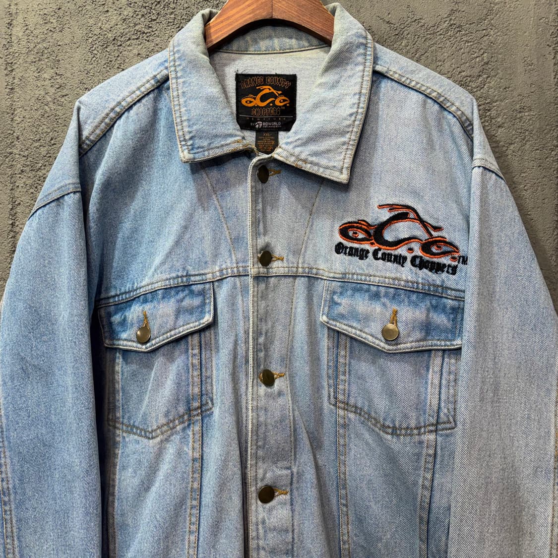 00s 오렌지 카운티 초퍼스 자수 데님 자켓 (2XL)   상품이미지4