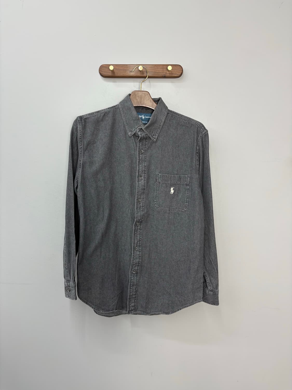 폴로랄프로렌 포니로고 흑청 데님 셔츠 A2758 상품이미지2