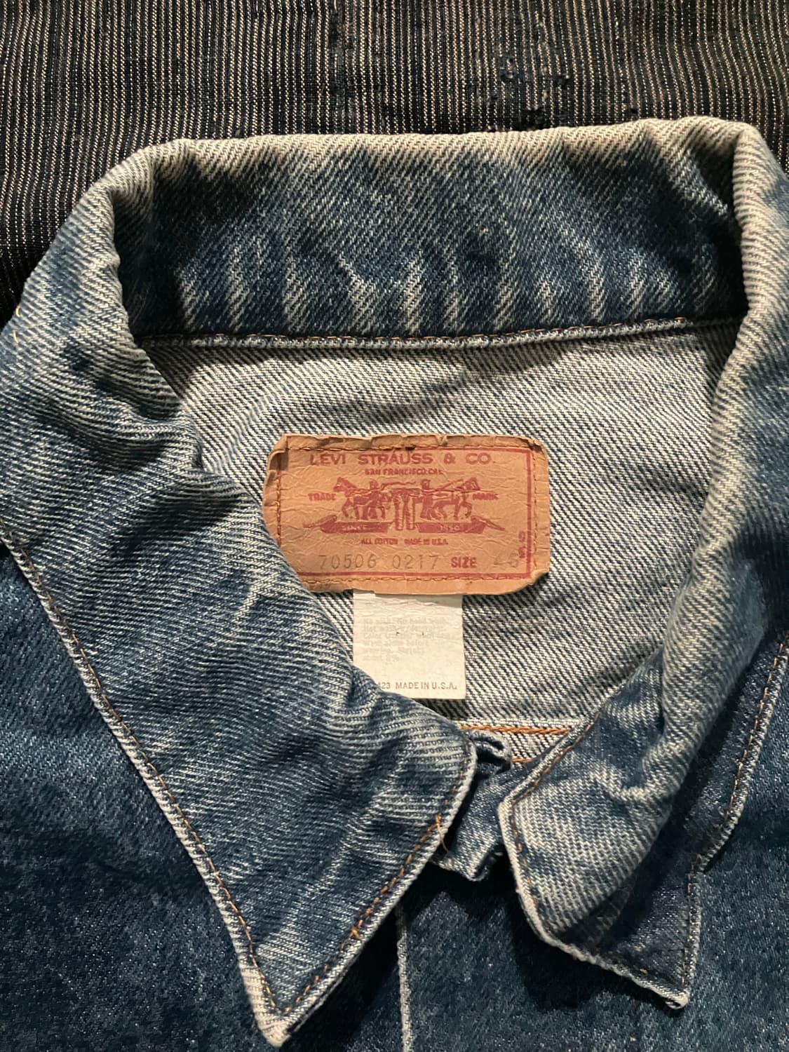 🇺🇸 80s USA 리바이스 70506 3세대 트러커 데님 자켓 상품이미지4