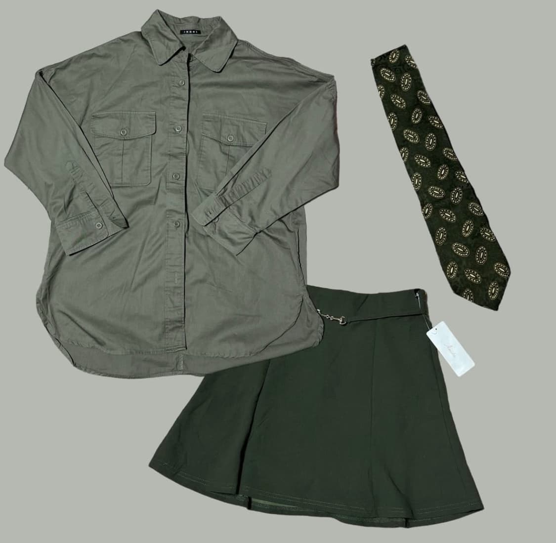 카키 톤앤톤 프레피 세트  상품이미지2