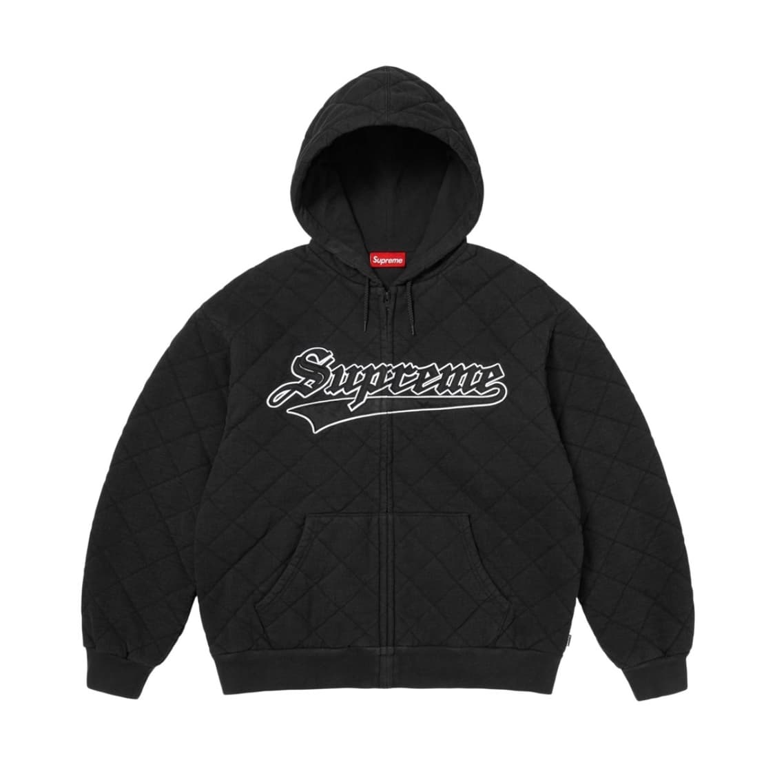 슈프림 퀼티드 집업 후드 스웨트셔츠 블랙 - 25FW 상품이미지1