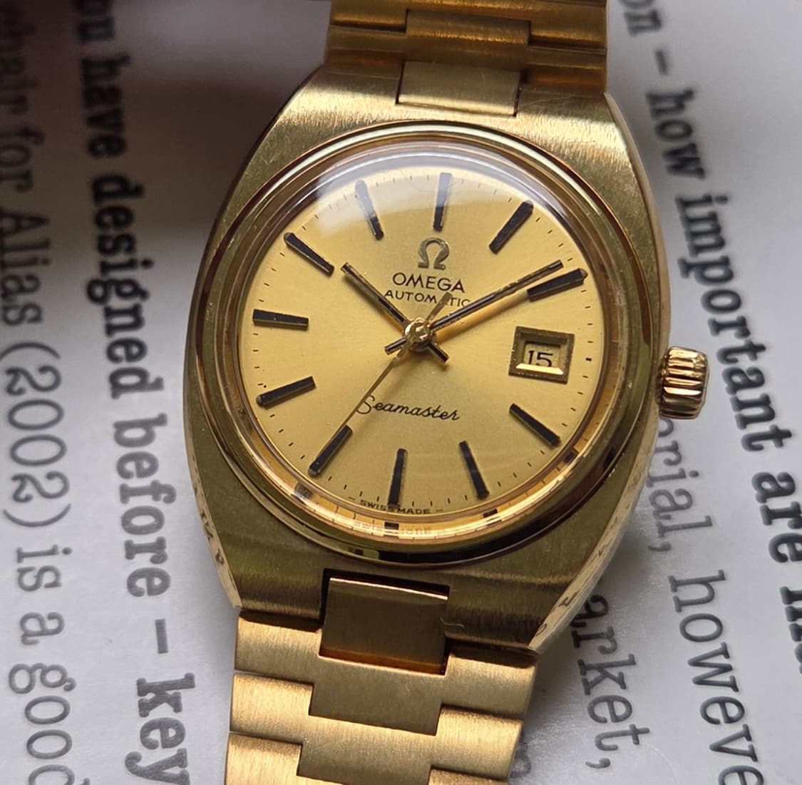 레어] 빈티지 오메가 씨마스터 고구마 올금장 샴골판 여성용 뻐뻐시 브슬  상품이미지9