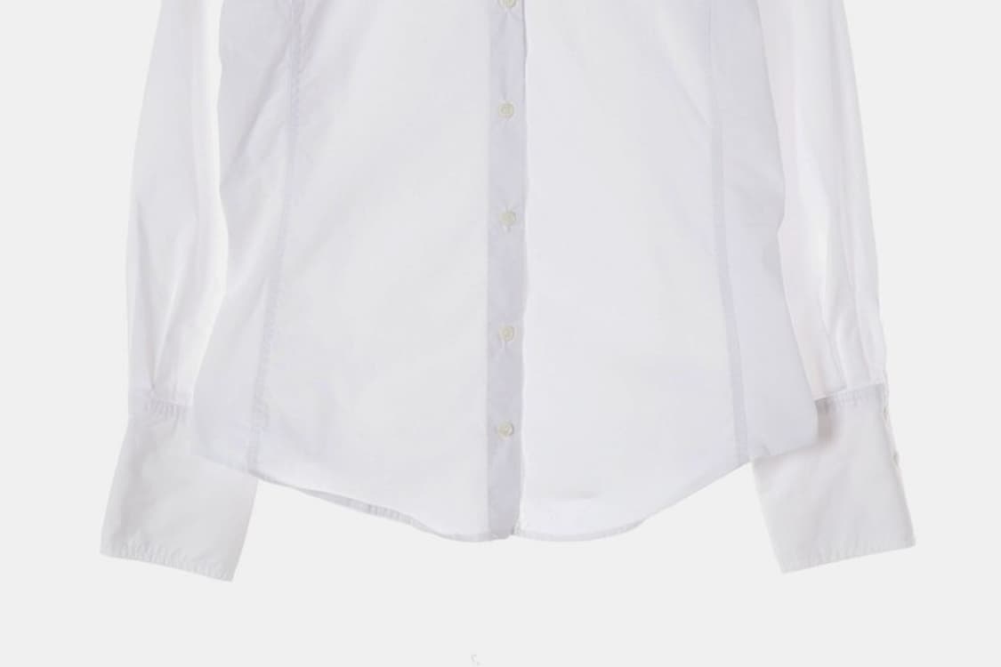 ZARA 화이트 코튼 베이직 긴팔 셔츠 M 상품이미지4