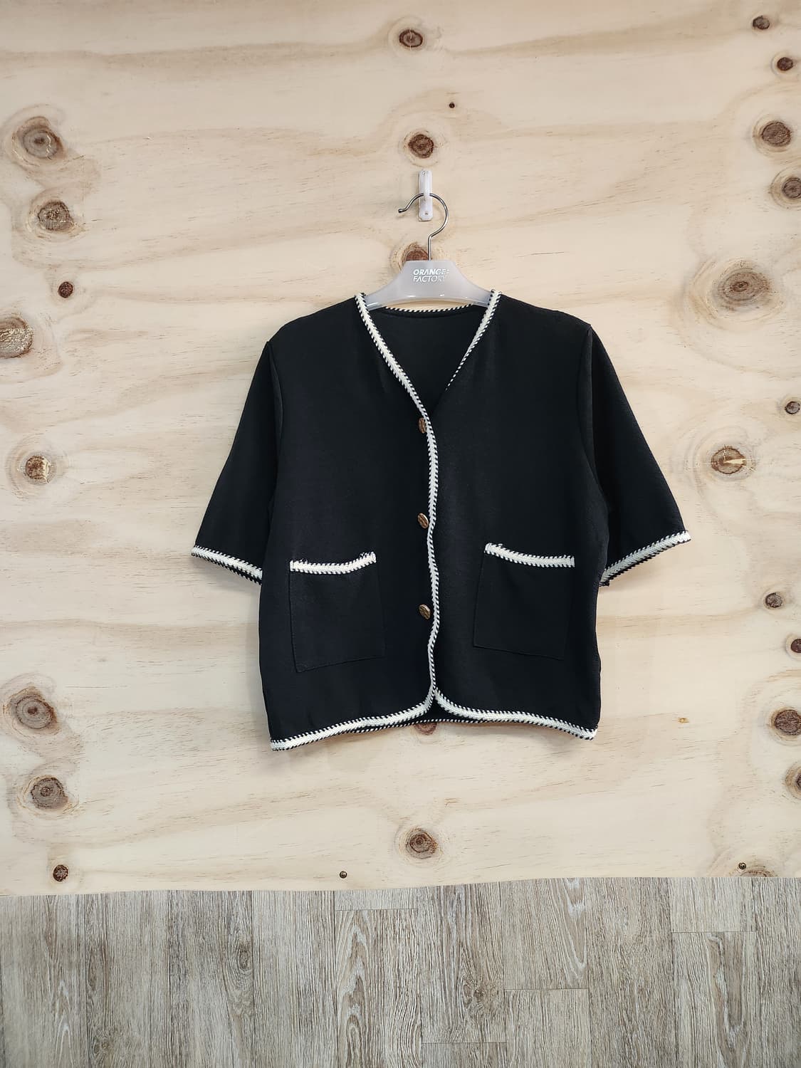 1070) 트위드포인트 반팔 가디건 상품이미지1