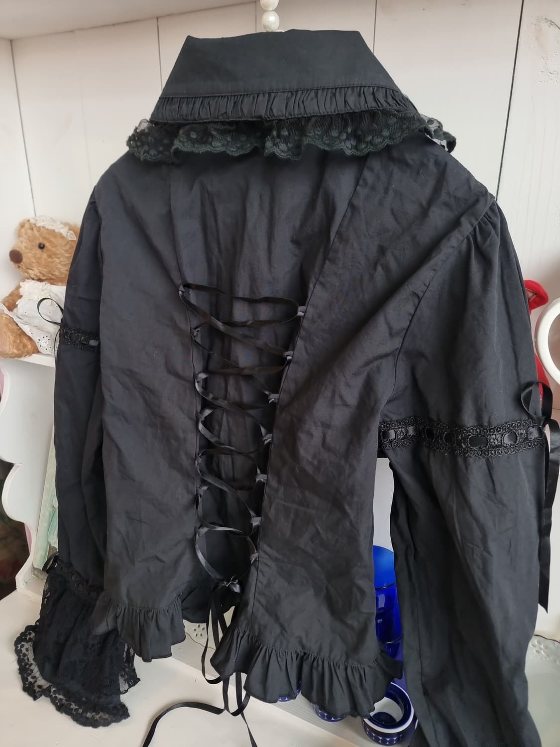 BODY LINE 블랙 레이스 블라우스 상품이미지6