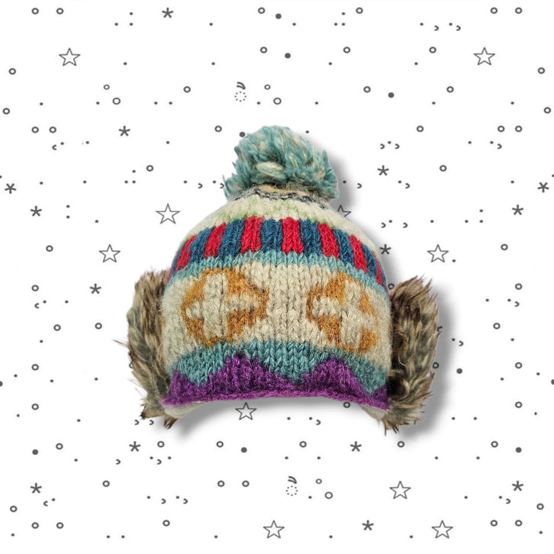 GRACE 그레이스 히피 멀티컬러 울 니트 방울 모자 상품이미지3