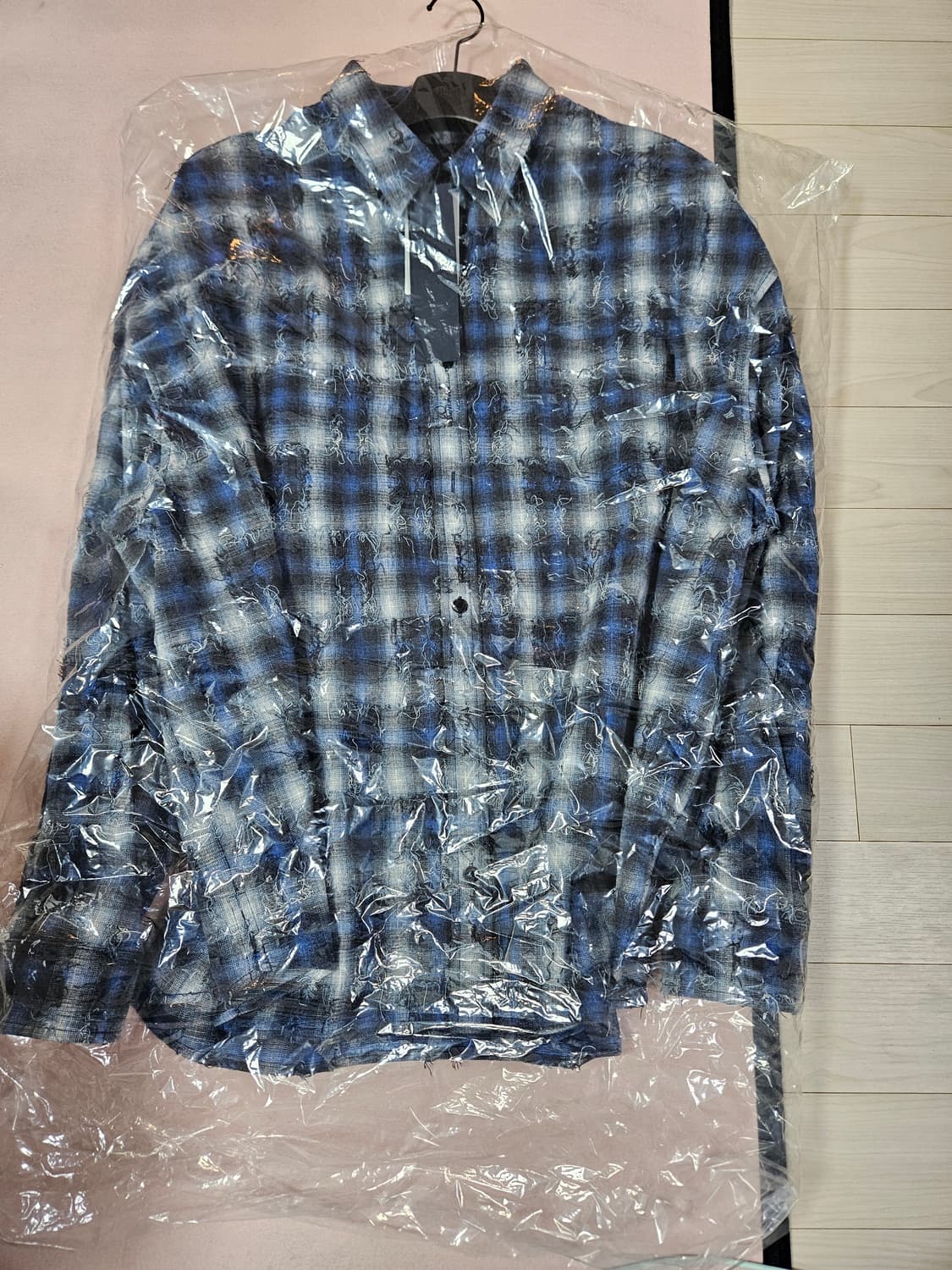 준지 26SS 그리드 니들 체크 블루 셔츠 52사이즈 상품이미지2