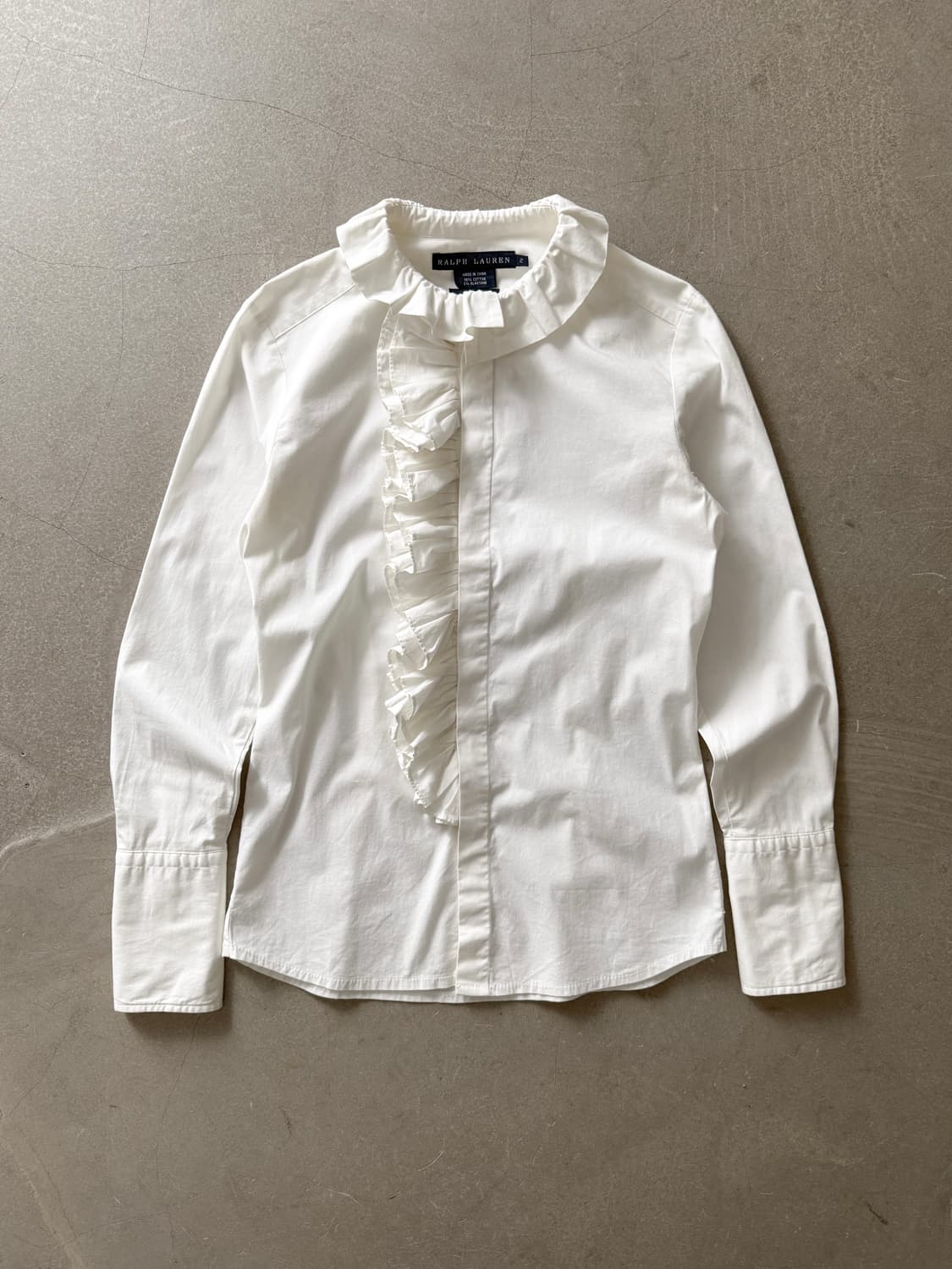 Ralph Lauren Ruffle Front Cotton Blouse 상품이미지1