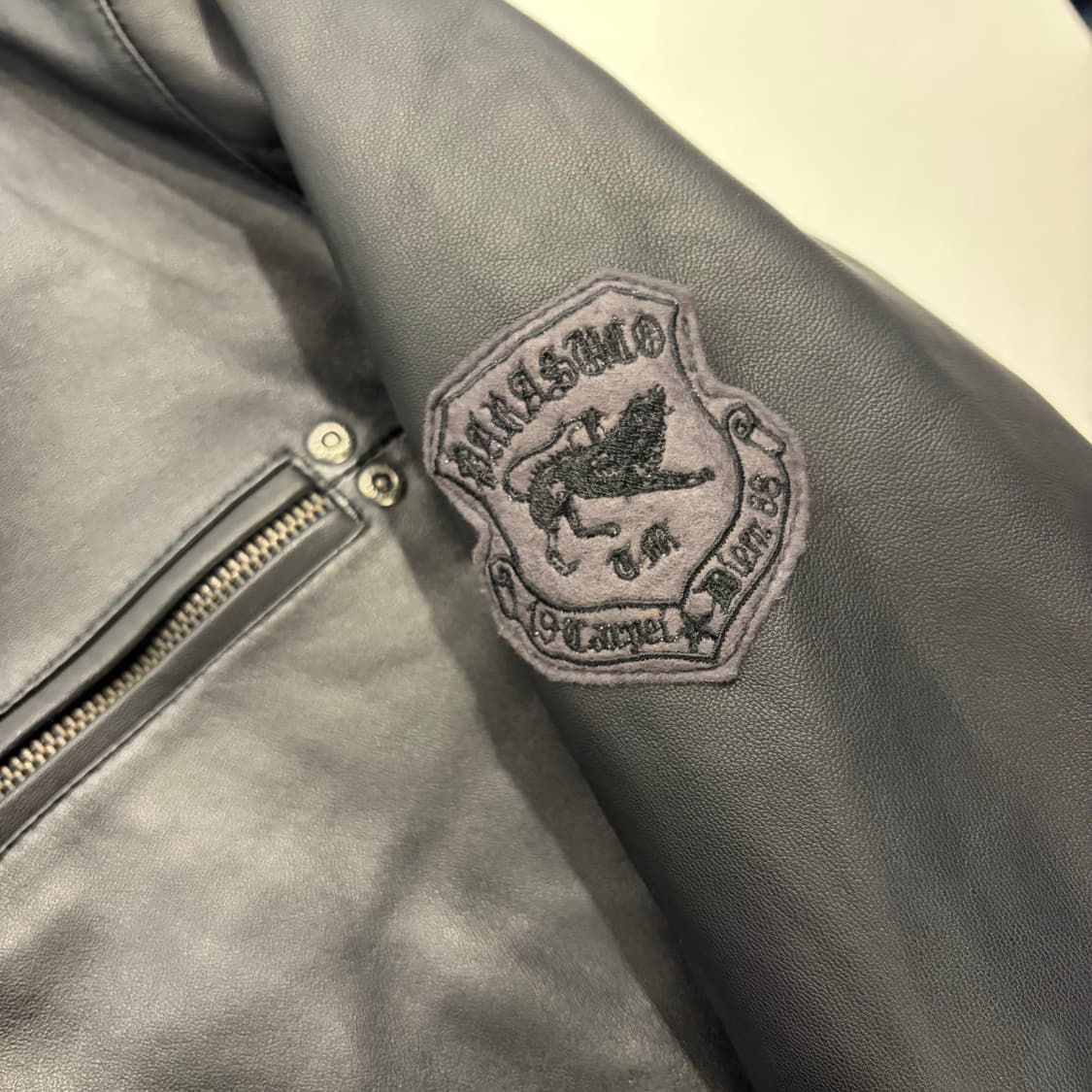 [XL] PARASUCO 파라수코 블랙 가죽 라이더 레더 자켓 C992 상품이미지4