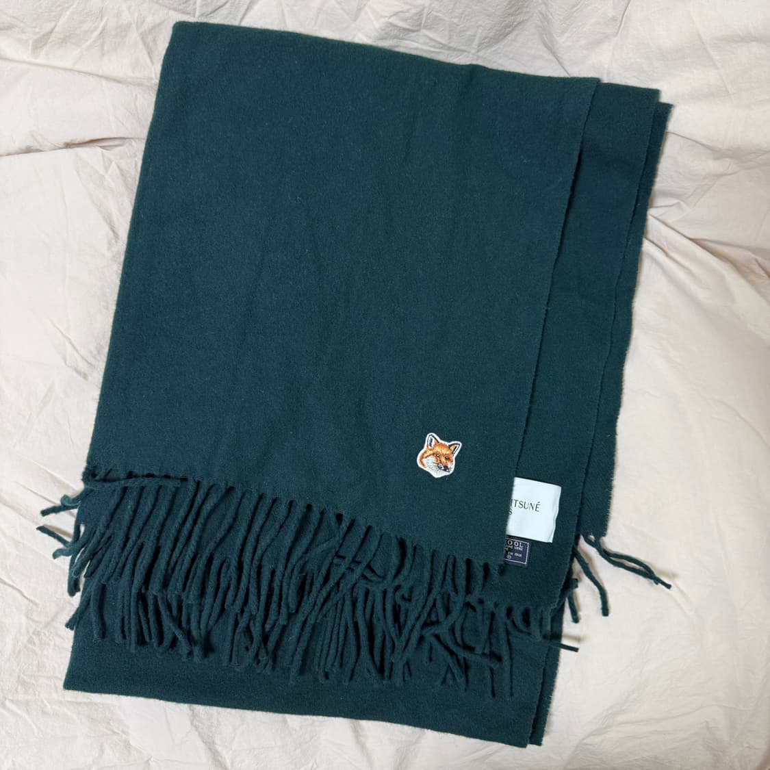 메종키츠네 다크 그린 머플러 상품이미지3