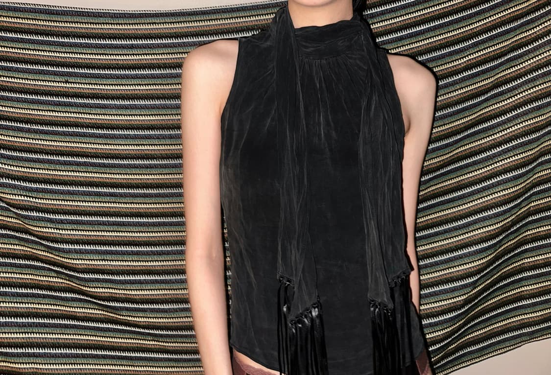 빈티지 스카프 넥 나시 상품이미지4