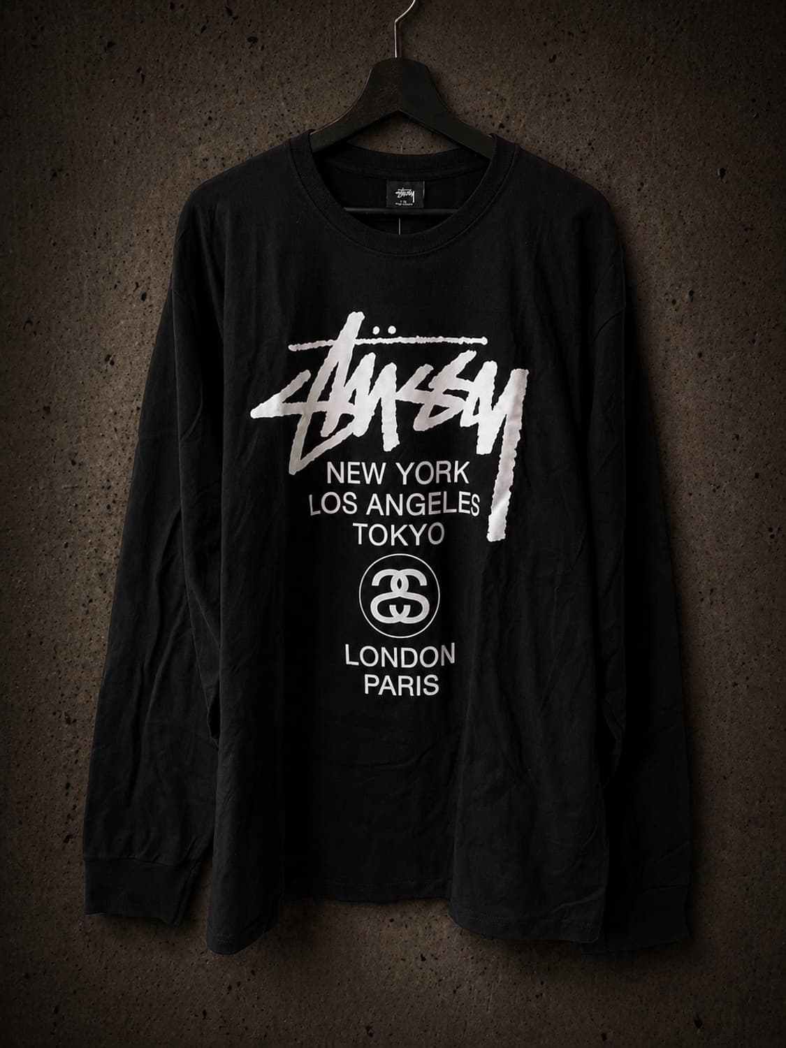 스투시 월드티 롱슬리브 블랙 상품이미지1