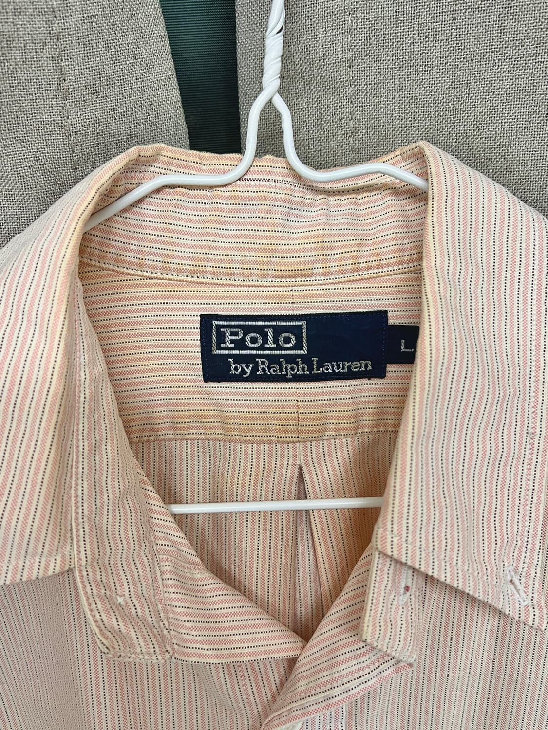 90s 폴로 랄프로렌 핑크 스프라이트 셔츠 L 상품이미지7