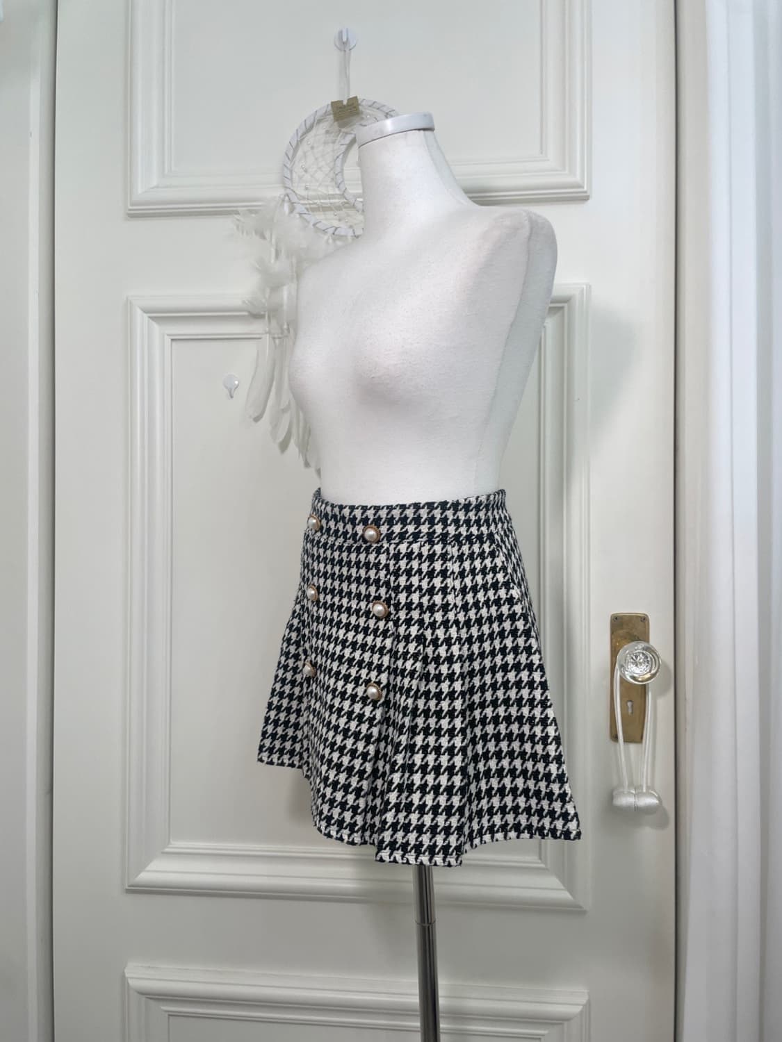 ivory black check tweed button point min 상품이미지2