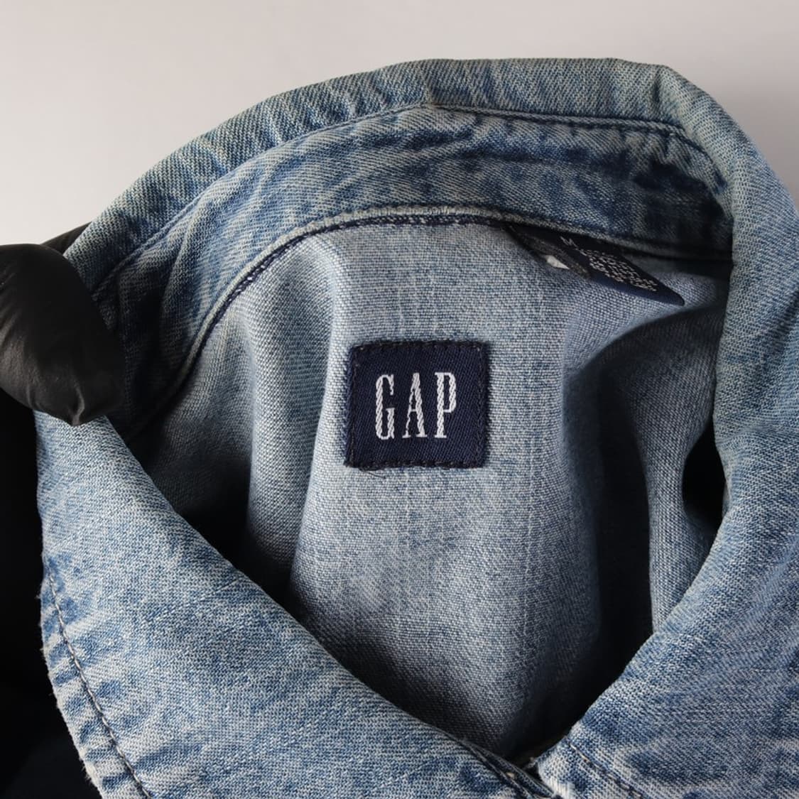 GAP 빈티지 중청 반팔 데님 셔츠 M 상품이미지5