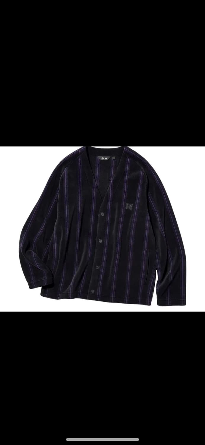 유니클로 니들스 블랙 스트라이프 가디건 L 상품이미지1