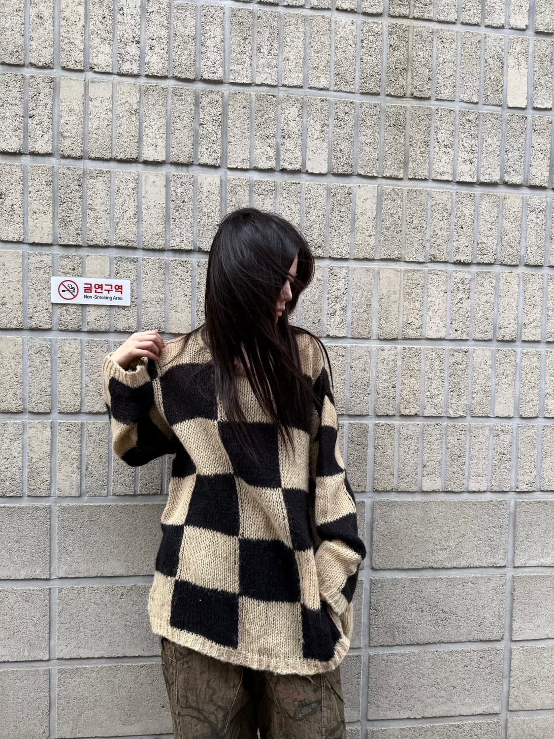 더 오픈 프로덕트 체크 니트 상품이미지3