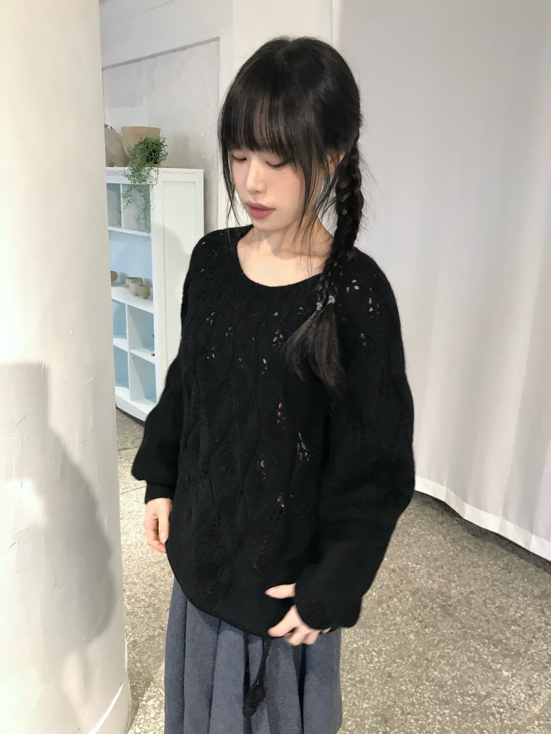 핸드메이드 블랙 니트 상품이미지1