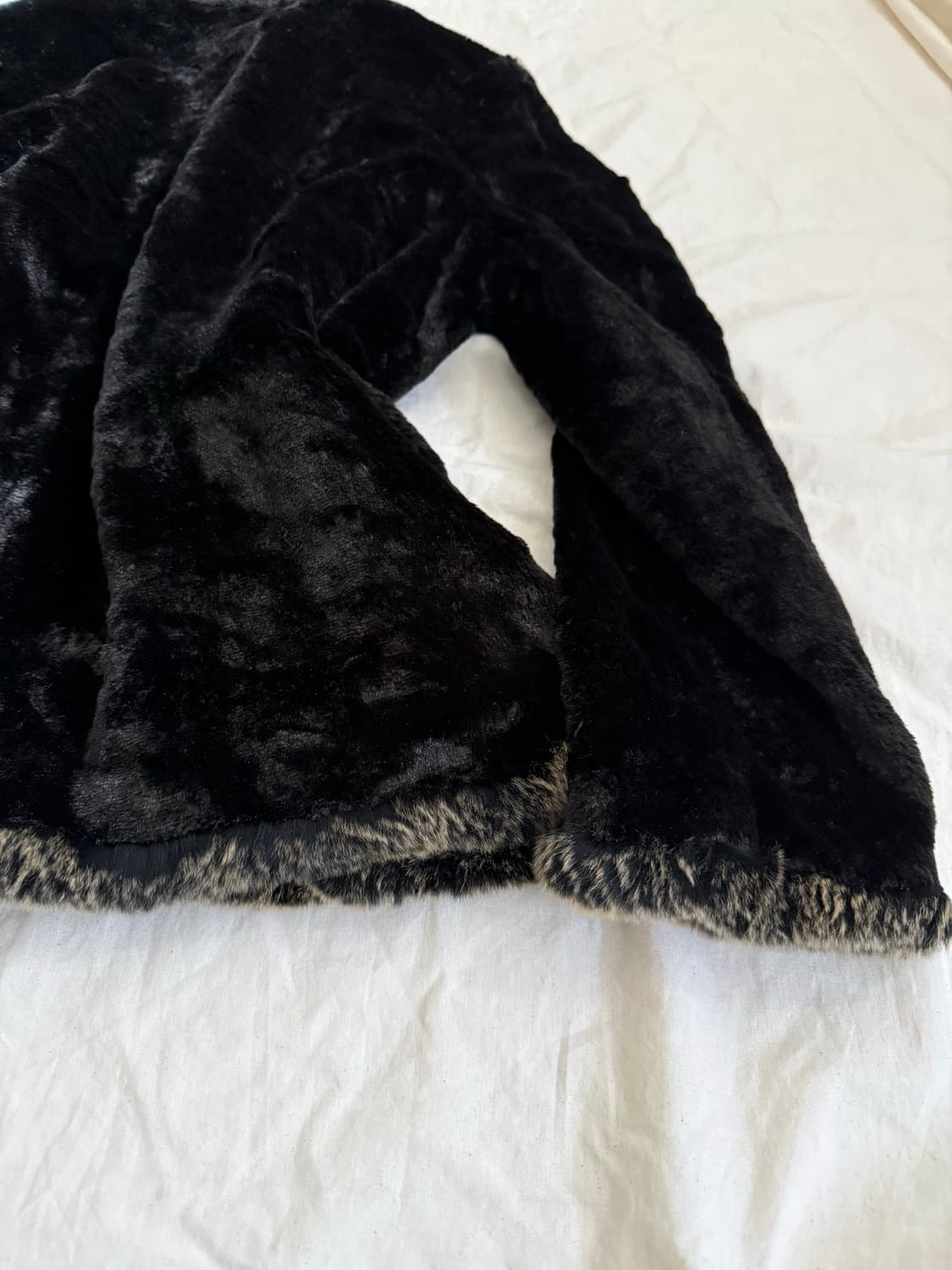 블랙 리버시블 퍼 자켓 상품이미지8