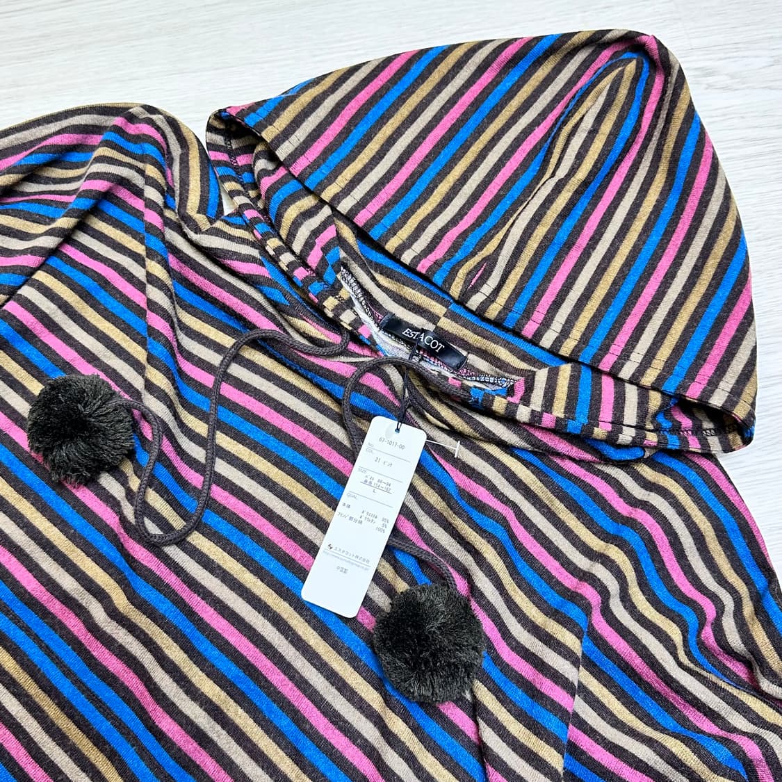 ESTACOT  스트라이프 후드 망토 상품이미지3