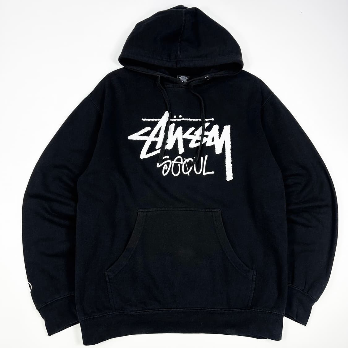 스투시 베이직 서울 블랙 후드티 (M) 상품이미지2