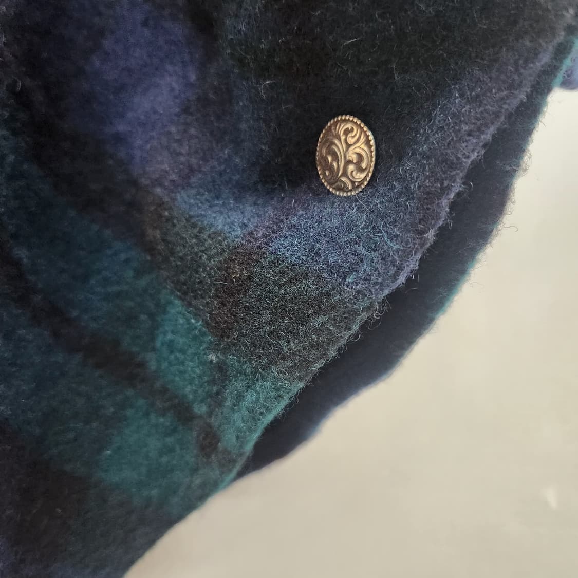 Johnson Woolen Mills 울혼방 체크 케이프 S(S~M) 상품이미지4