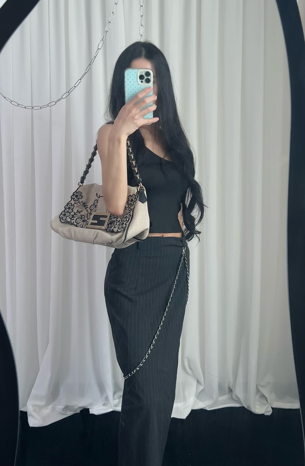 펜디 플로럴 바게트백 상품이미지3