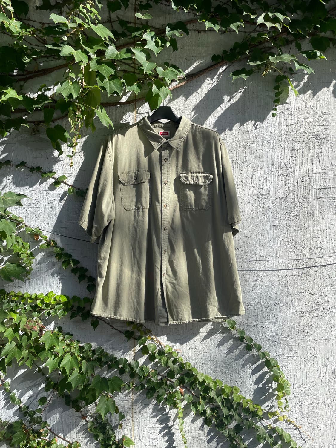 Wrangler work 1/2 shirt (olive green) 상품이미지1