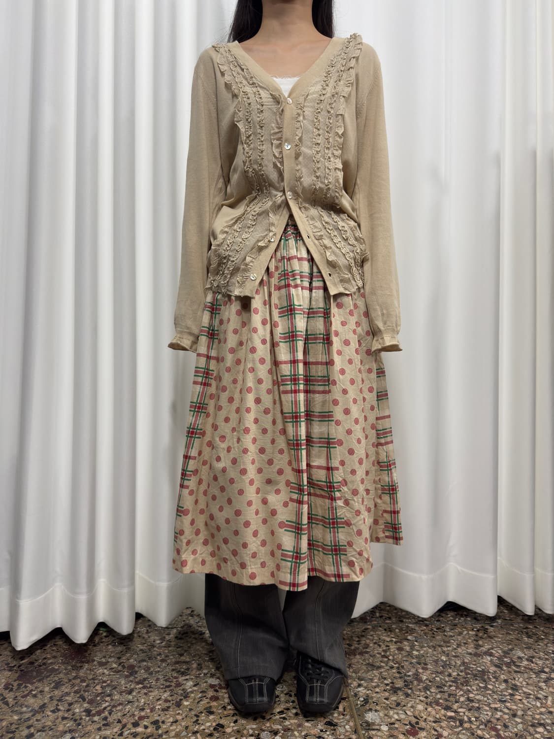 dot&check midi skirt 상품이미지4