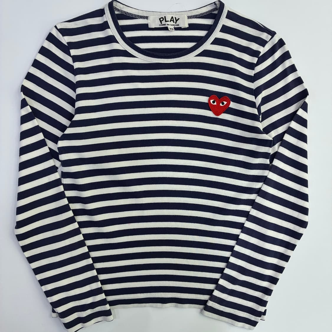 Comme des garsons 꼼데가르송 우먼스 레드 와펜 블루 보더티 상품이미지1