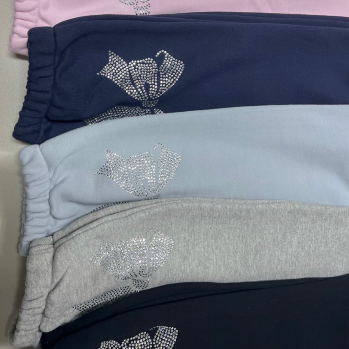 tanger 탠저 RIBBON BLING HOOD SET NAVY 후집 상품이미지3