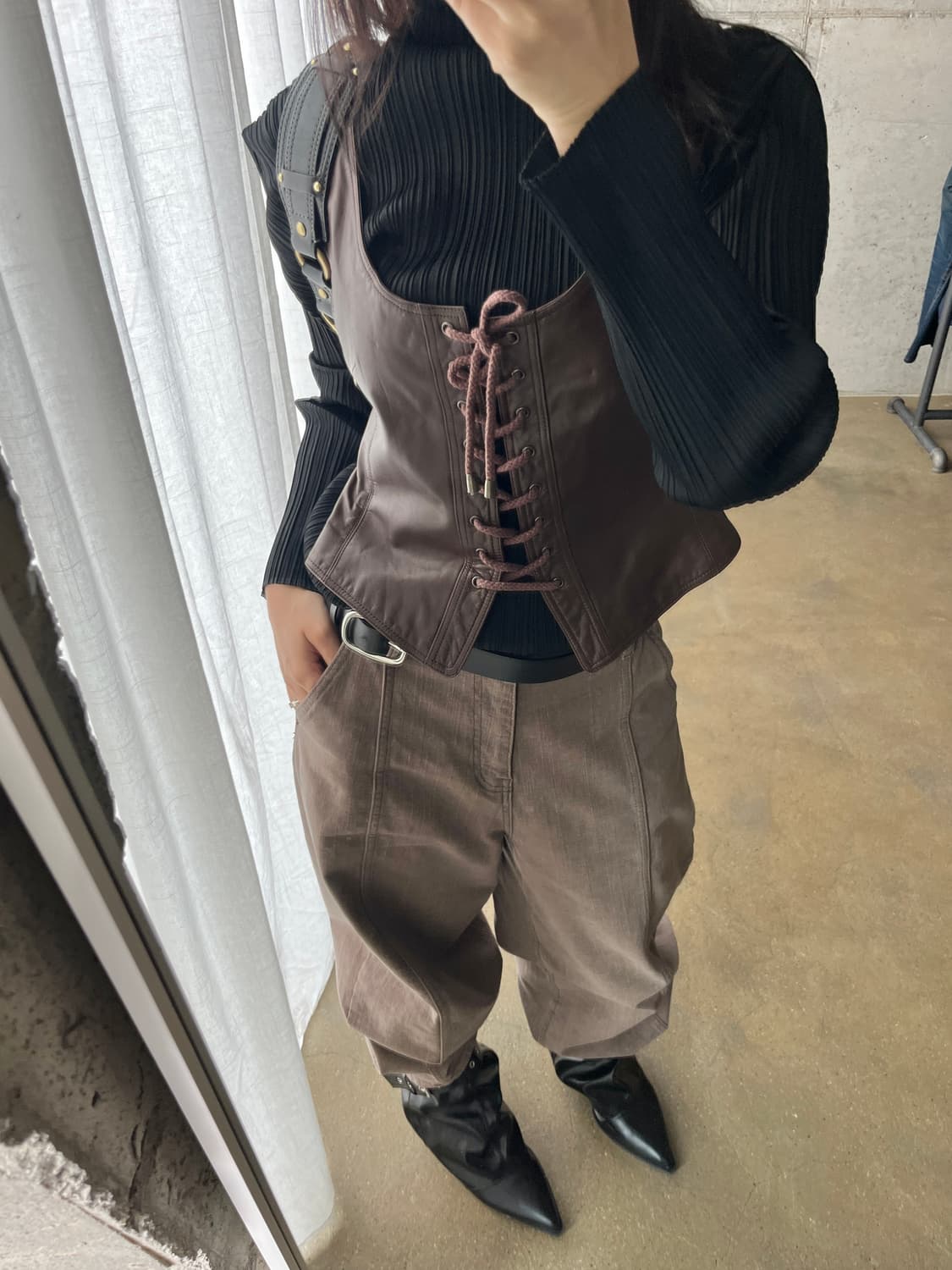 90s De Passer 천연 소가죽 베스트  상품이미지3