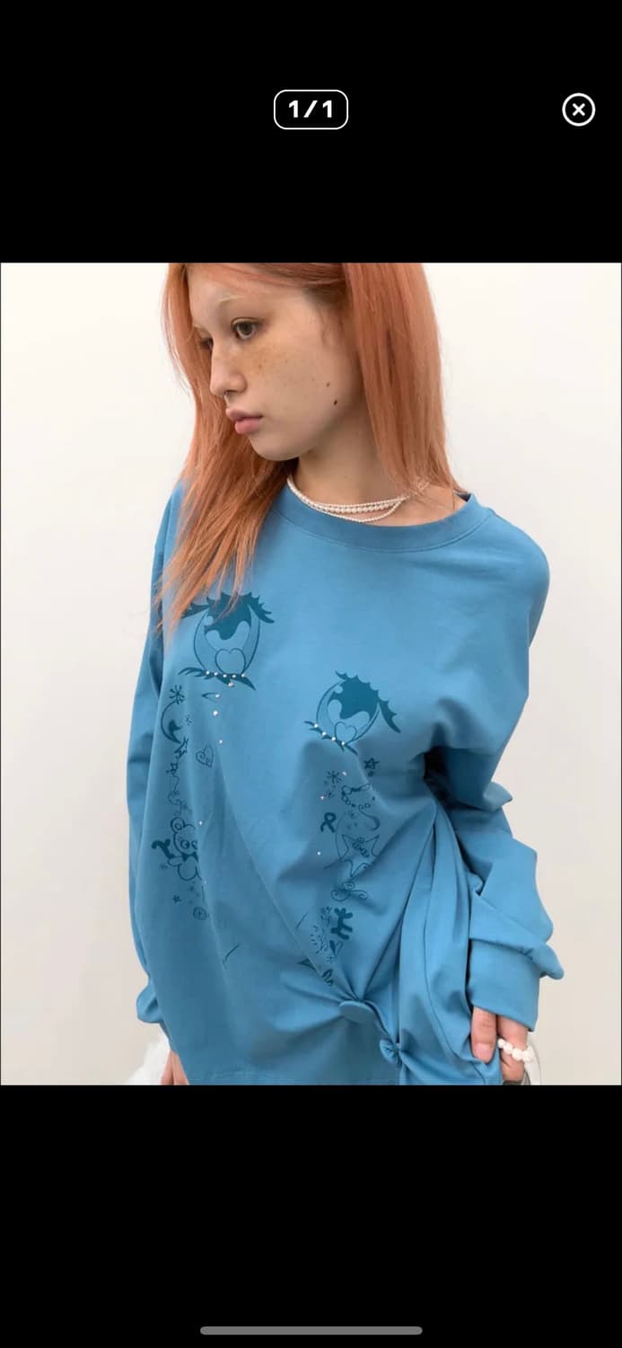 타입서비스 Cry Eyes Ruched Top [Blue] 상품이미지1