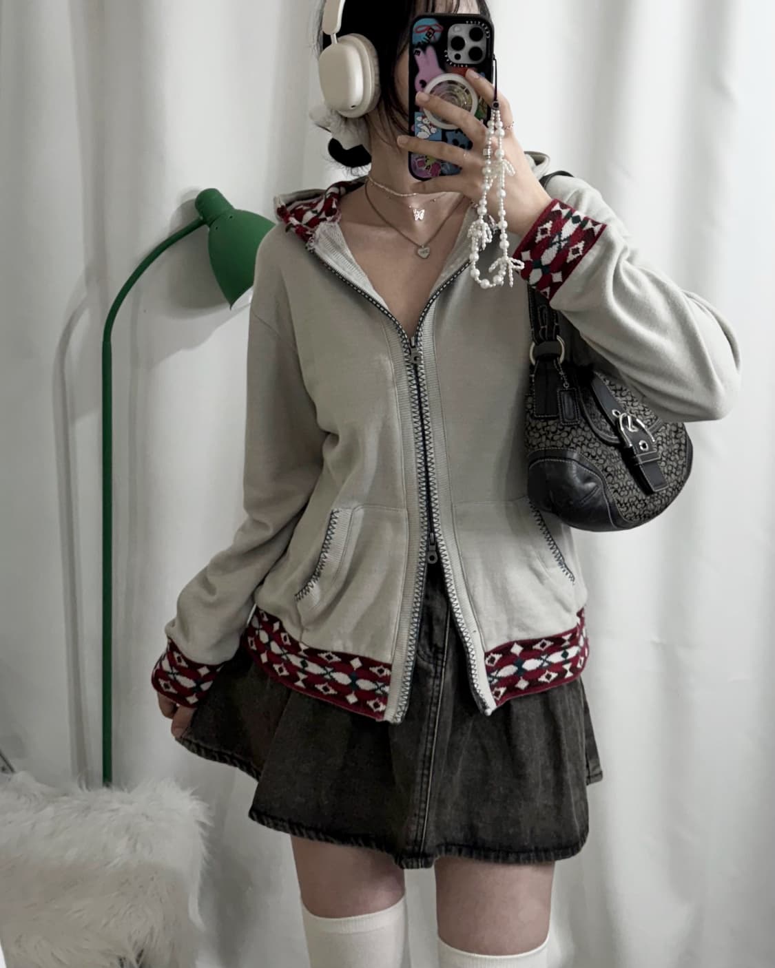 민트 에스닉 투웨이 후드 집업 상품이미지5