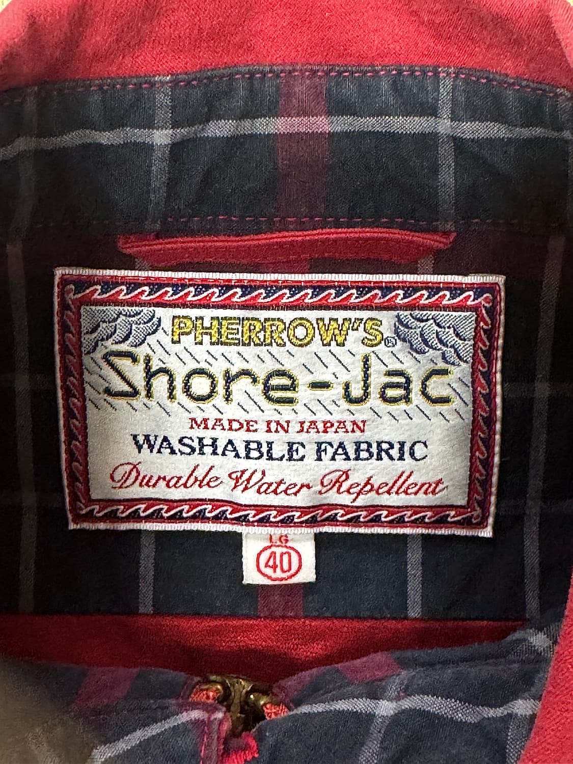 페로우즈(Pherrow's) Shore-Jac 해링턴 자켓 레드40(L) 상품이미지4