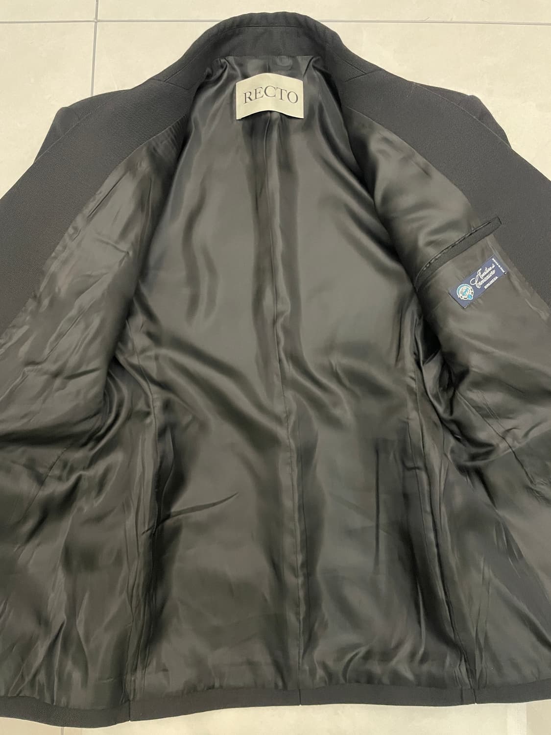 렉토 70s 아워글래스 실루엣 버진 울 테일러 자켓 블랙 상품이미지7