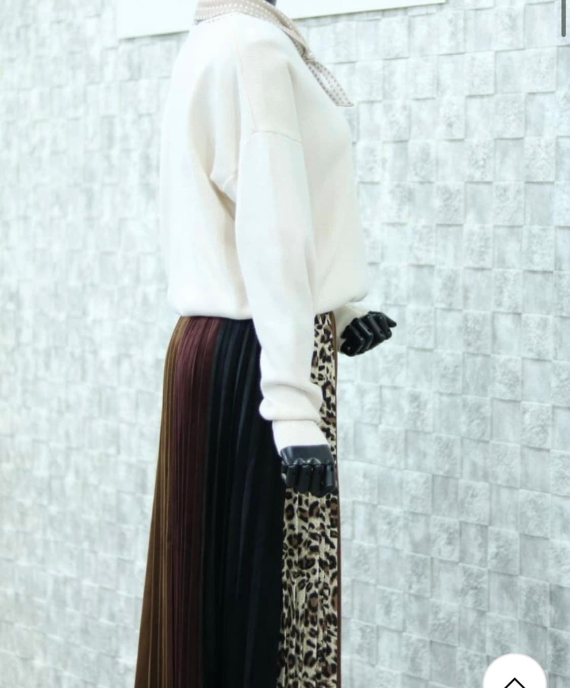 4배색 벨벳롱스커트 플리츠스커트 밴딩스커트 하객룩 주름스커트 상품이미지4