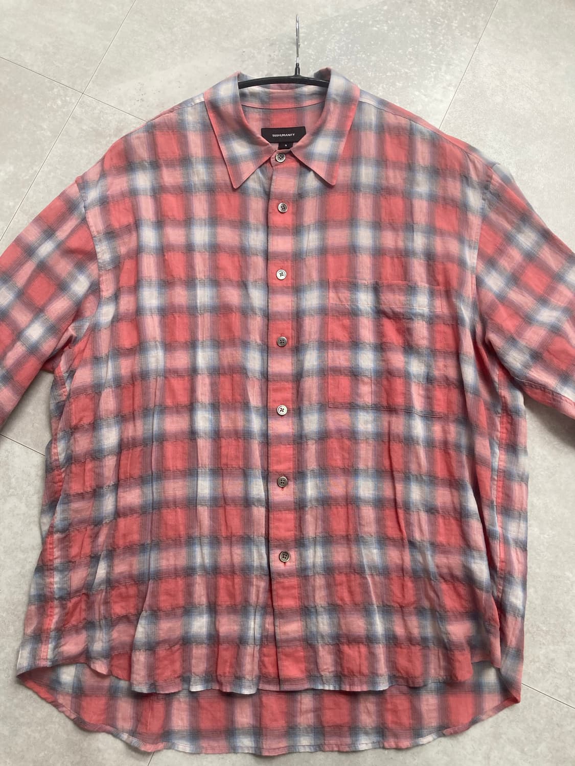 3사이즈(쿨거시 택포) 999휴머니티 이지 체크 셔츠 V17 (레드) 상품이미지1