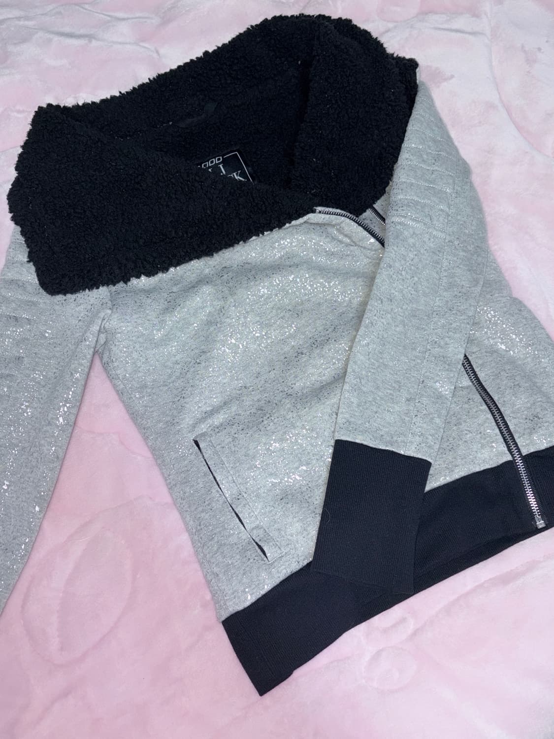 y2k 갸루깔 블랙 퍼 하이넥 집업 상품이미지6