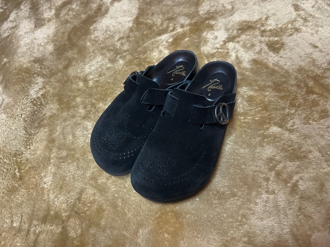 니들스 클로그 스웨이드 블랙 8사이즈 상품이미지1